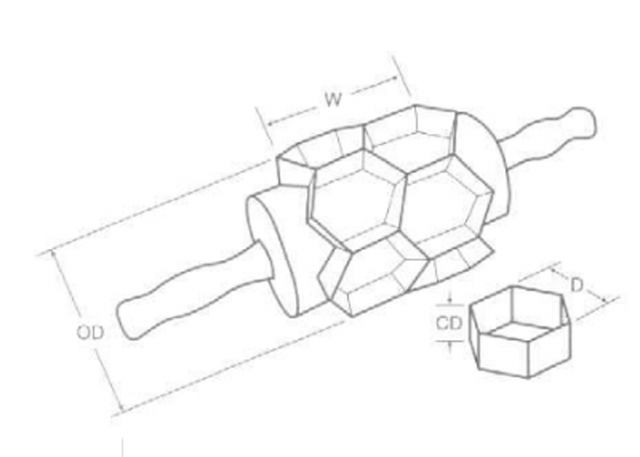 Moline Junior Hex Bismark / Biscuit Cutters