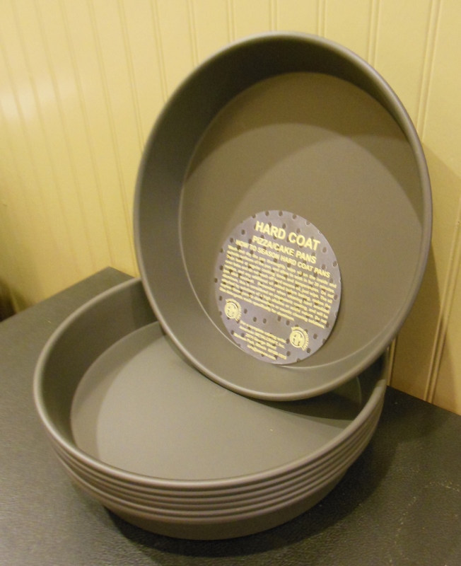 NEW! AM, INC. Pizza Hard Coat Anodized Tapered / Nesting Alumized Pans