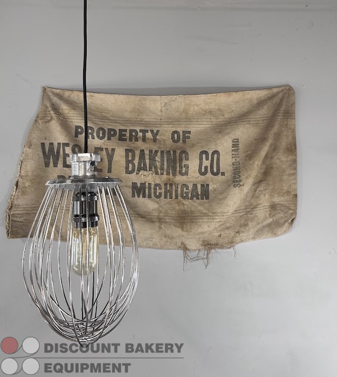 Industrial Bakery Whisk Single Pendant Light with Vintage Edison Light Bulb