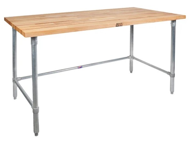 New Boos #JNB17 96 x 36, 1.5 Thick Maple Top Table Open Base *IN STOCK!*