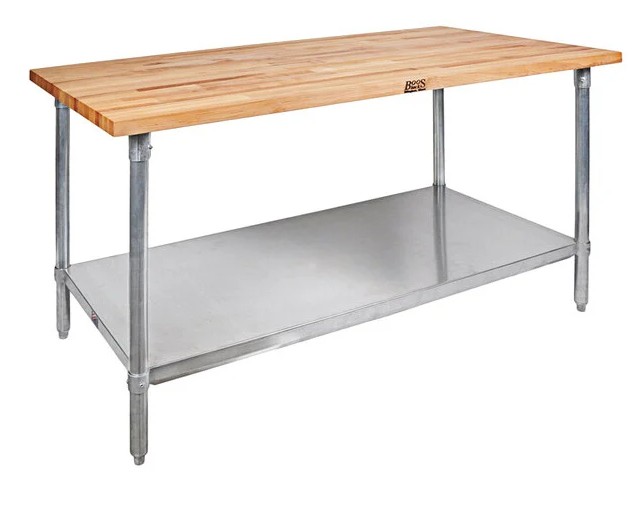 New Boos #JNS09-X  48 x 30 x 1.5 Maple Top Table with Undershelf *IN STOCK!*