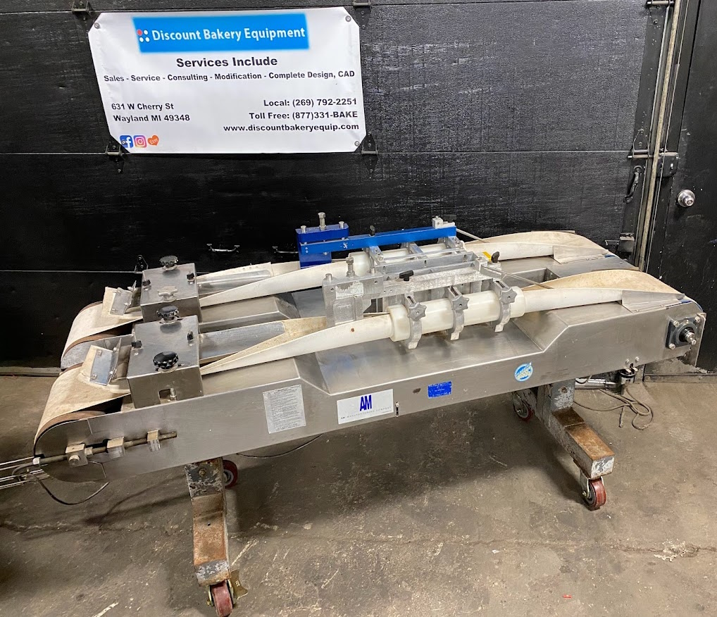 Am Manufacturing Dual Bank Rotary Knife Bagel Divider/Former Model RK4200 *Cleaned/Good Working Order*