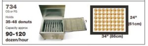 Belshaw 734CG Open Kettle Donut Gas Fryer - specification diagram